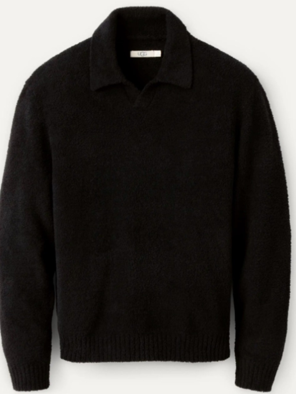 UGG Men's Black Plush V‑Neck Collar Sweater XL NIB NWT